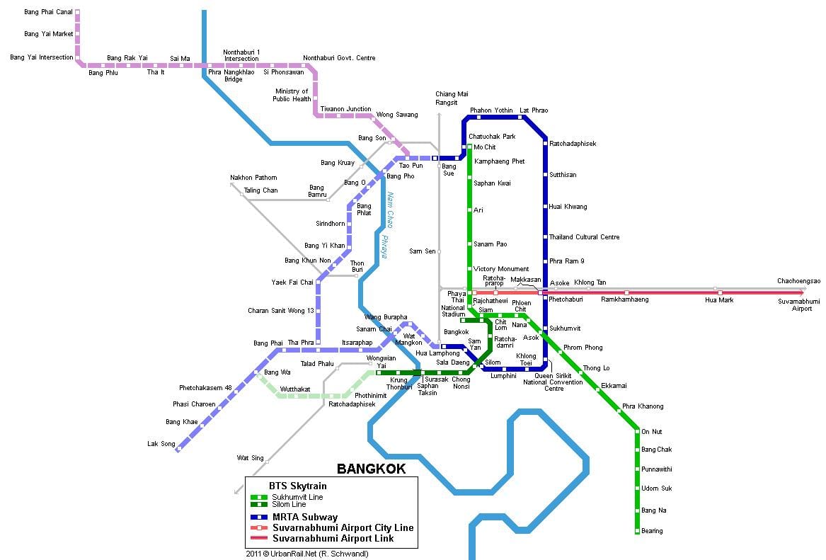метроны газрын зураг бангкок, тайланд