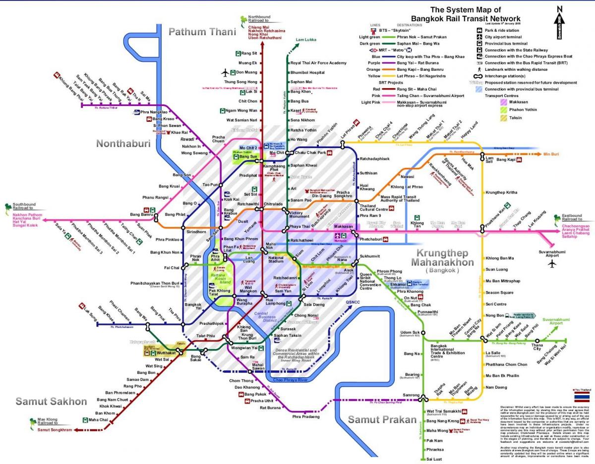 бангкок метроны газрын зураг 2016
