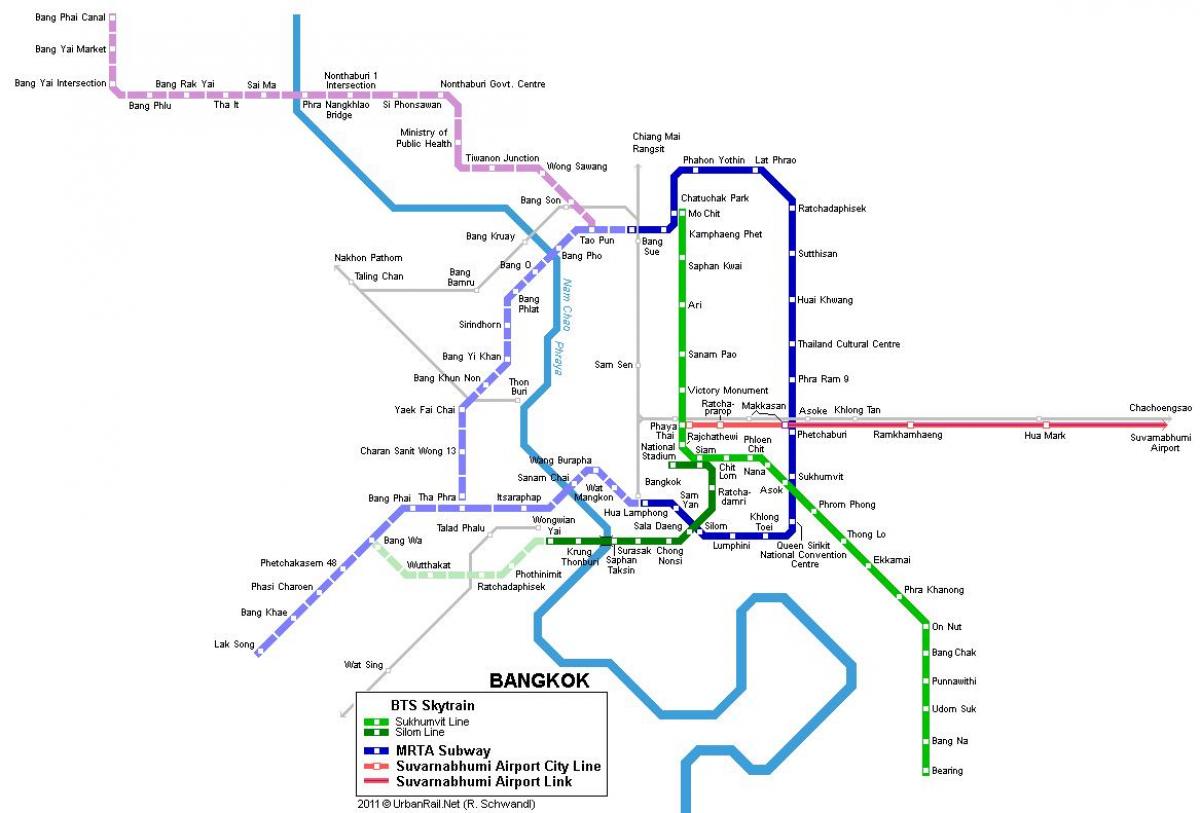 метроны газрын зураг бангкок, тайланд