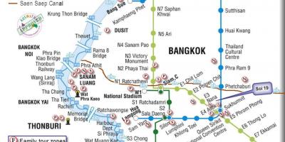 Бангкок олон нийтийн дамжин өнгөрөх газрын зураг